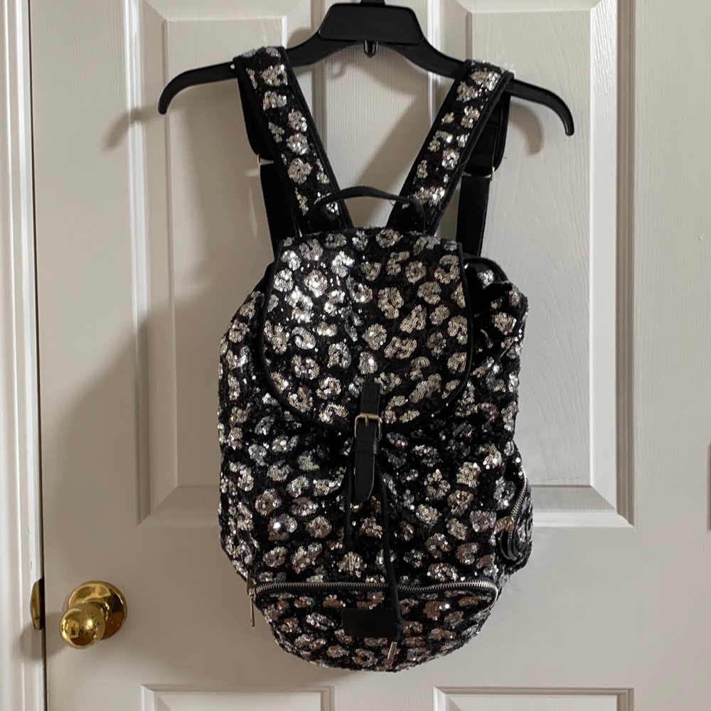 PINK  Victoria’s Secret Cheetah Sequin Backpack